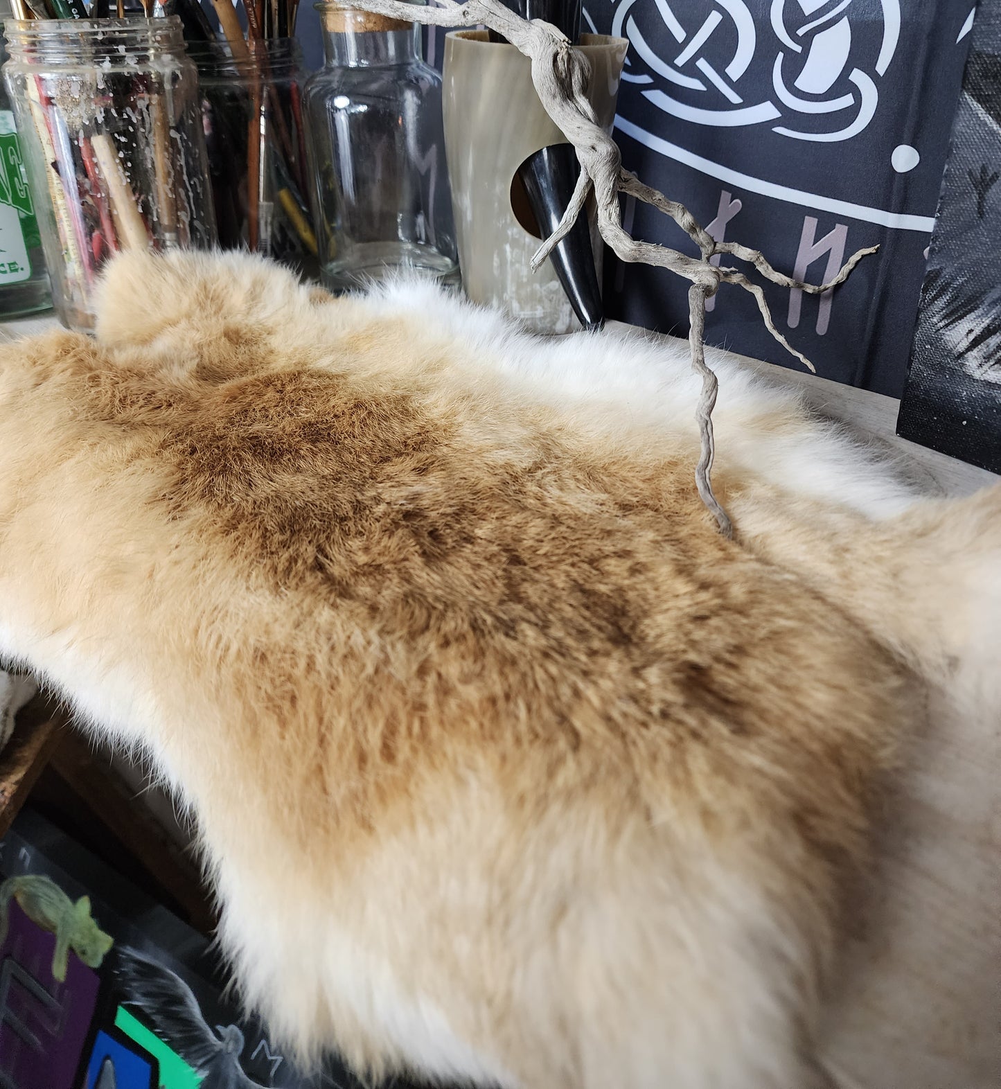 Honeycomb rabbit hide altar cloth