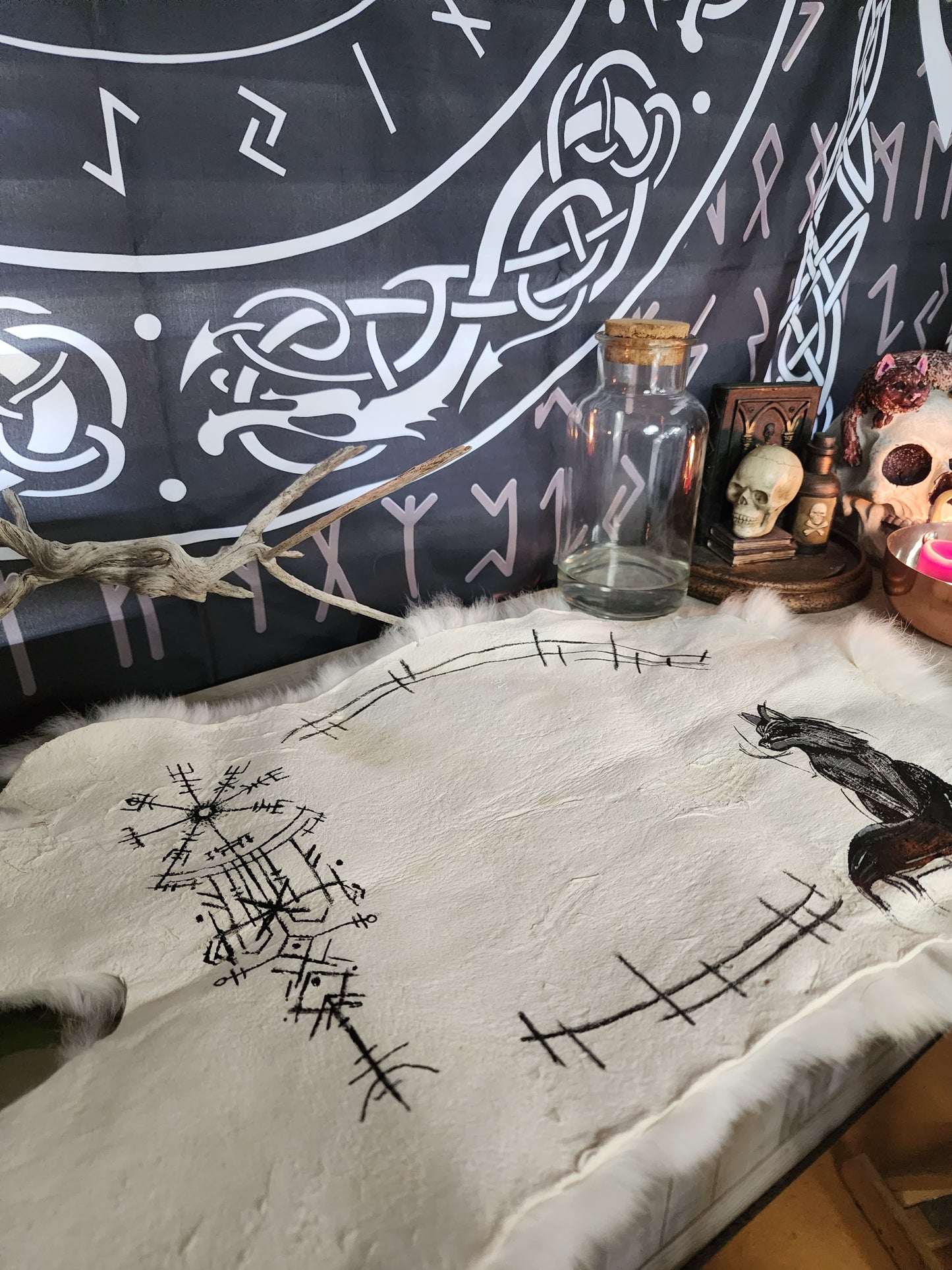 Fox rabbit hide Altar Cloth