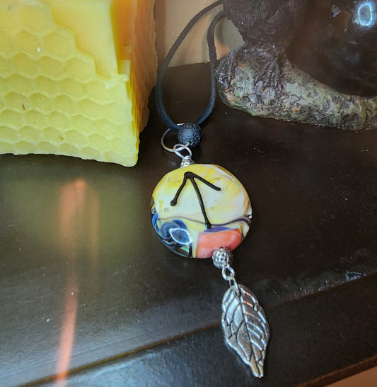 Lampwork Teiwaz necklace