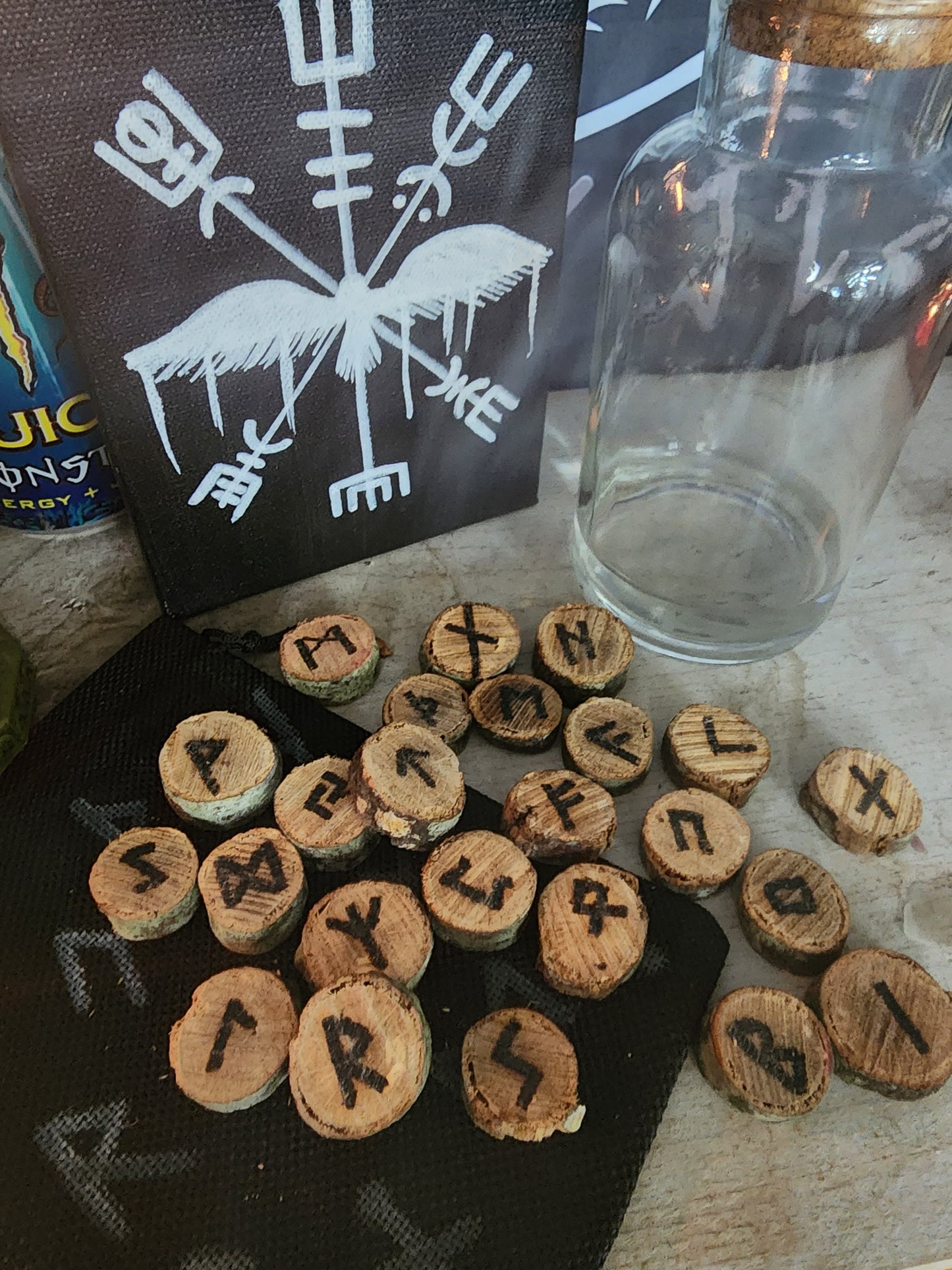 Handcarved Ash Tree Rune Set