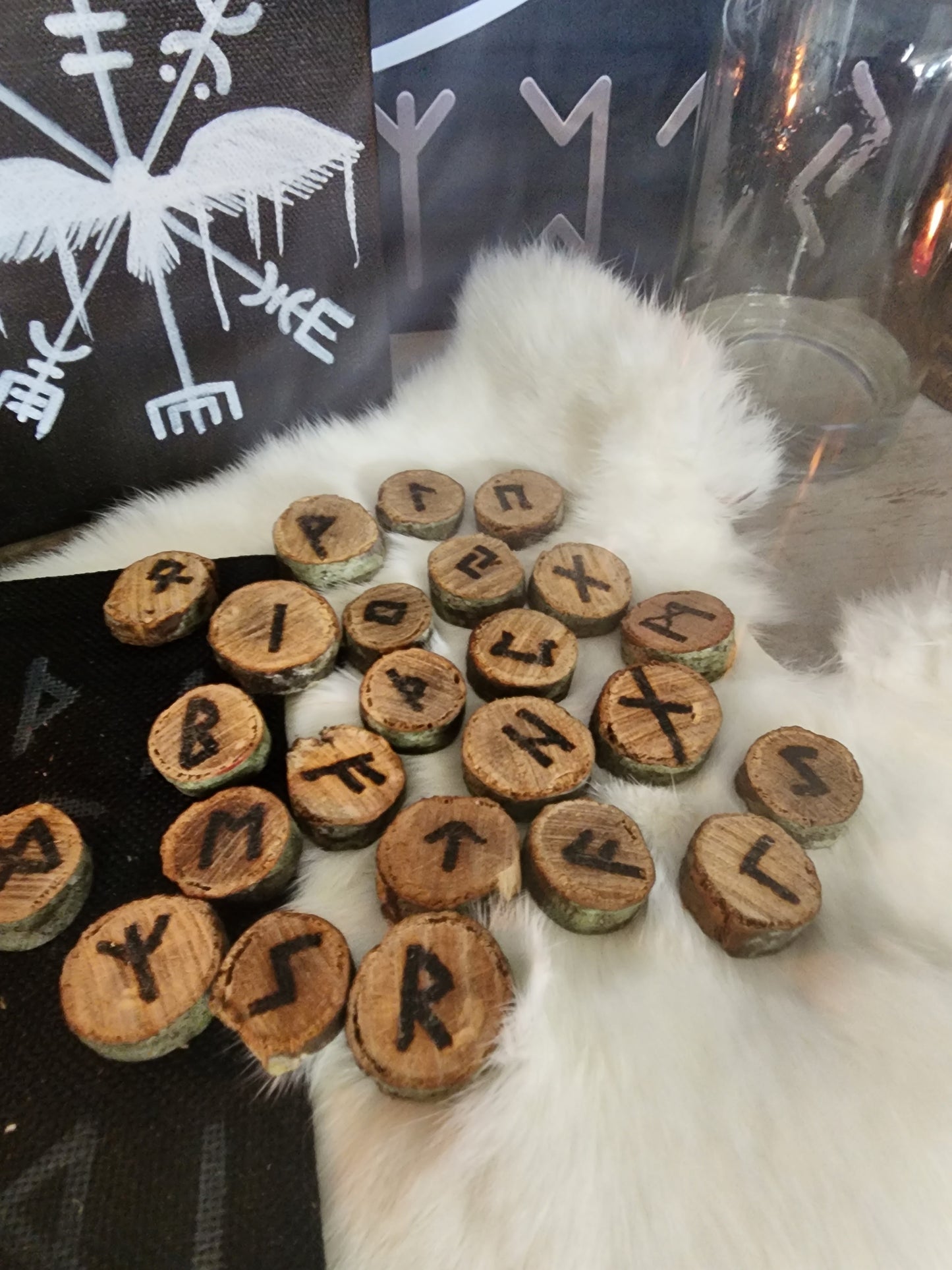 Handcarved Ash Tree Rune Set